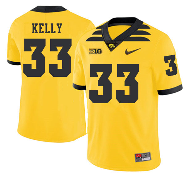 2019 Men #33 Austin Kelly Iowa Hawkeyes College Football Alternate Jerseys Sale-Gold - Click Image to Close